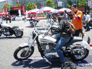 バイクの王様ハーレーダビッドソン。　　バイクの大統領　バイクの将軍　バイクの神様　などの他のメーカーも元気に出展。
